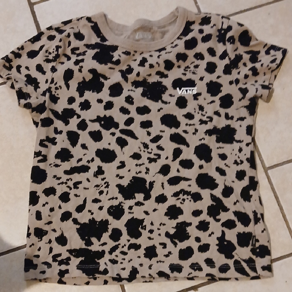 VANS Womens Size S Animal Print Baby Tee